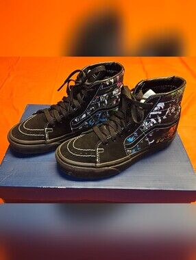 Vans Disney 100 Villains SK8-Hi Shoes Womens 5 1/2-Mens 4 Black Canvas E.U.C.